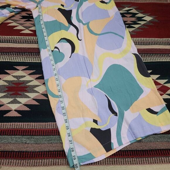 NWT Eloquii Printed Wide Leg Palazzo High Rise Pants Plus Sz 16 Pastel Pull On - Picture 10 of 11